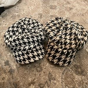 Pair of Houndstooth Newsboy Caps
